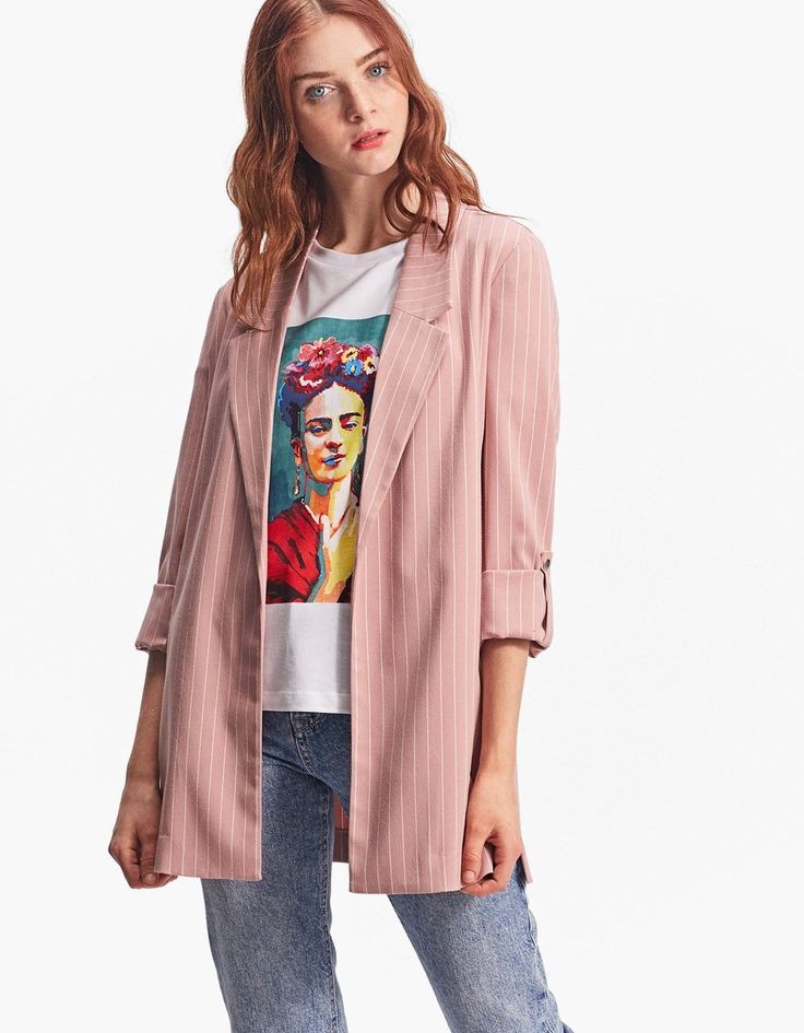 stradivarius striped blazer