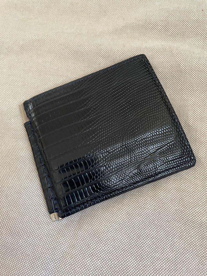 TOM FORD LIZARD SKIN LEATHER MONEY CLIP WALLET, 男裝, 手錶及配件, 銀包、卡片套- Carousell