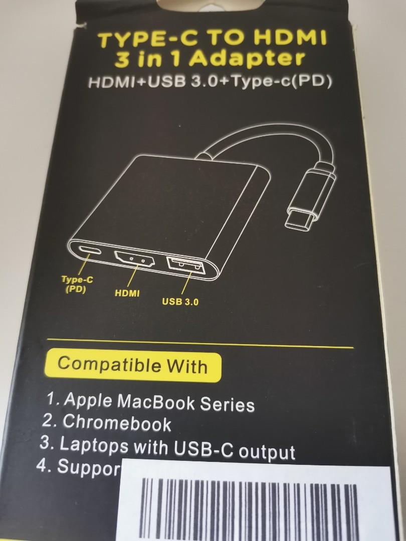 Type C to HDMI 3 in 1 adapter (Category: Cables & Adaptors) located in Las Pinas. Submitted by jpntrader (Listing ID 1145828063, Image 3). Description: .
