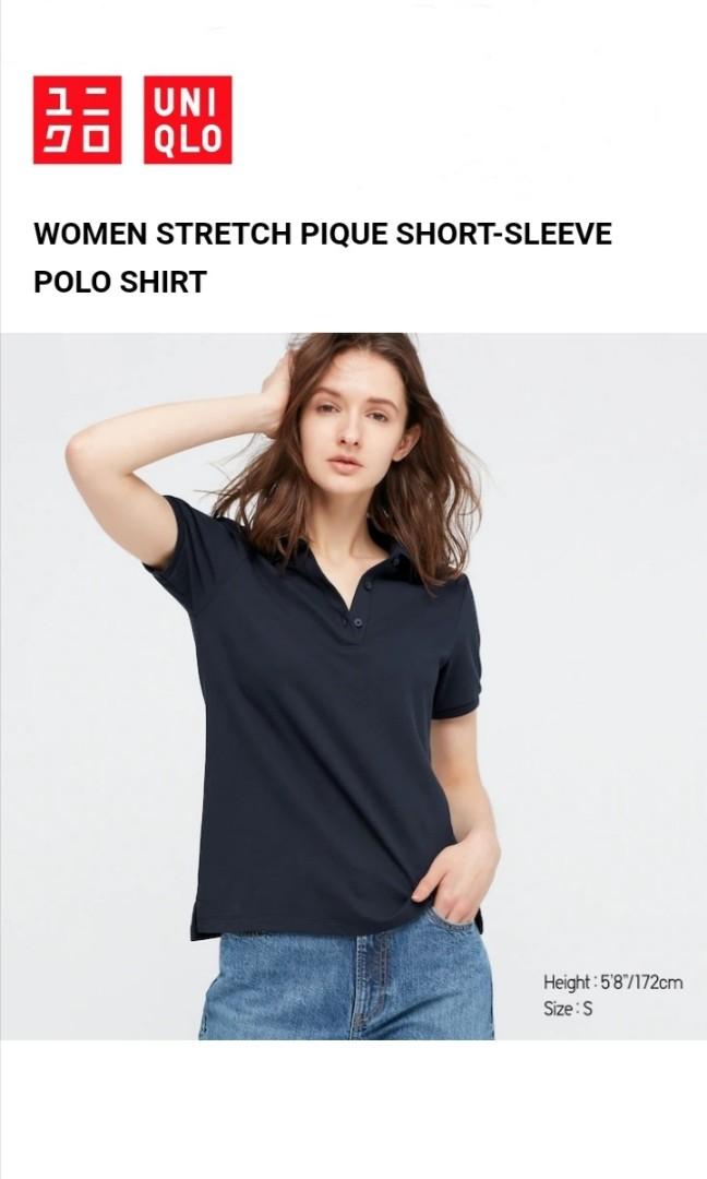 Uniqlo Stretch Pique Short sleeve Polo Shirt Women s Fashion Tops Shirts on Carousell
