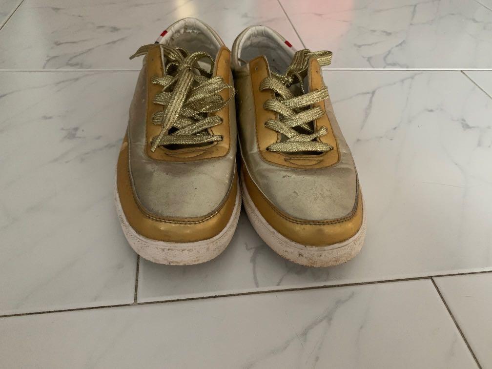 Golden hotsell white shoes