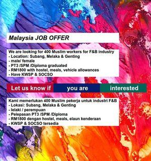 Urgent-Job vacancies for F&B company