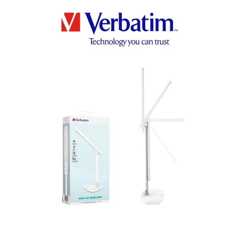 Verbatim Mini LED Desklamp 1200mAh Internal Battery 5 Protection