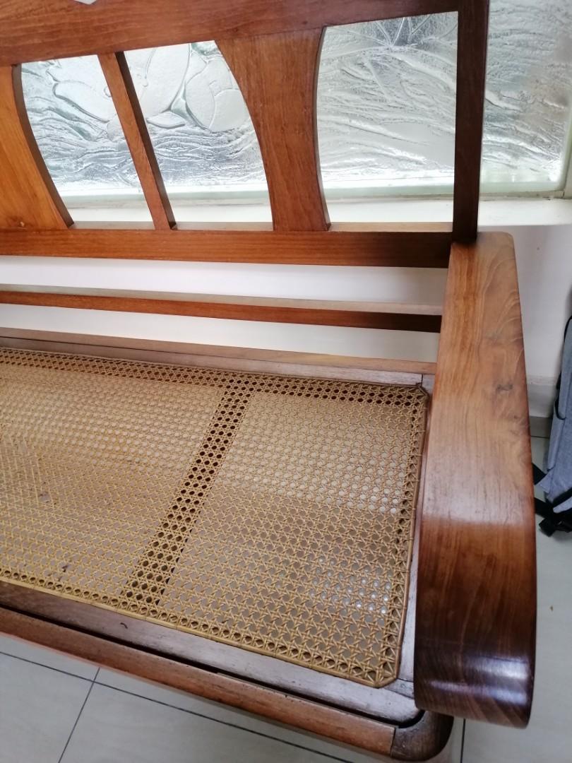 Vintage Burmese teak Wood bench, Furniture & Home Living, Furniture, Chairs on Carousell