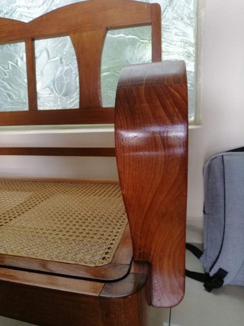 Vintage Burmese teak Wood bench, Furniture & Home Living, Furniture, Chairs on Carousell
