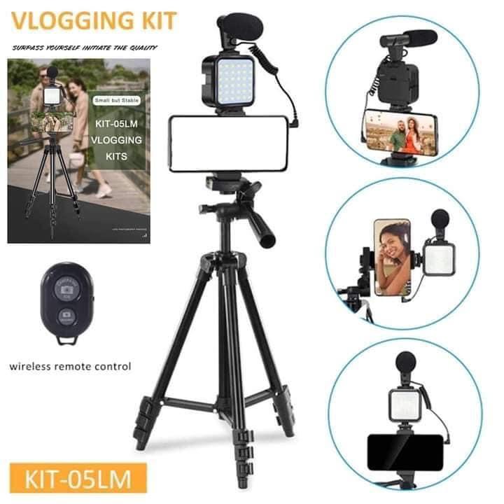 Vlogging Kit (KIT-05LM) (Category: Tripods & Monopods) located in Manila. Submitted by emil_online_shop (Listing ID 1145924513, Image 1). Description: Vlogging Kit (KIT-05LM) KIT-05LM Vlogging Kit is perfect for live streaming and vlogging. It comes with standard size tripod, fill light and shotgun microphone in one package. Light and flexible, no rabbit cage is needed to connect the fill light and microphone. Portable condenser microphone, widel