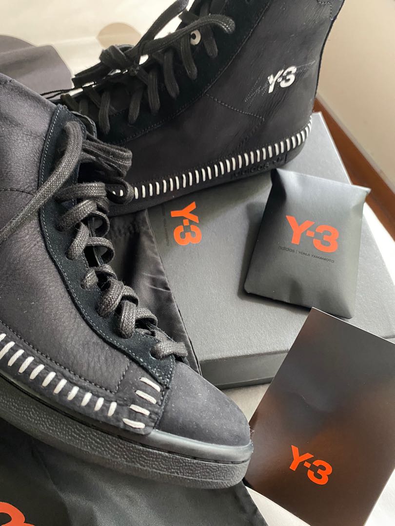 Y3 Yohji Yamamoto High cut Leather Sneakers