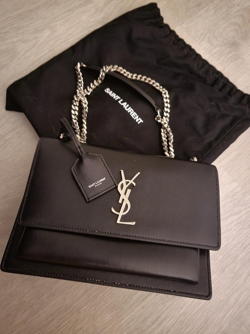 Ysl bag black and silver store