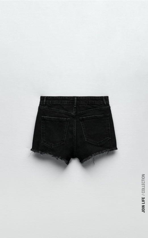 Zara high-rise denim shorts (Category: Shorts) located in Mandaluyong City. Submitted by cambeeb (Listing ID 1145793077, Image 2). Description: Authentic Zara High-rise denim shorts Size: 34 Washed but never been worn (no tags) SRP: P 1,695 Price: P 1495 + sf Rfs: Doesn't fit .