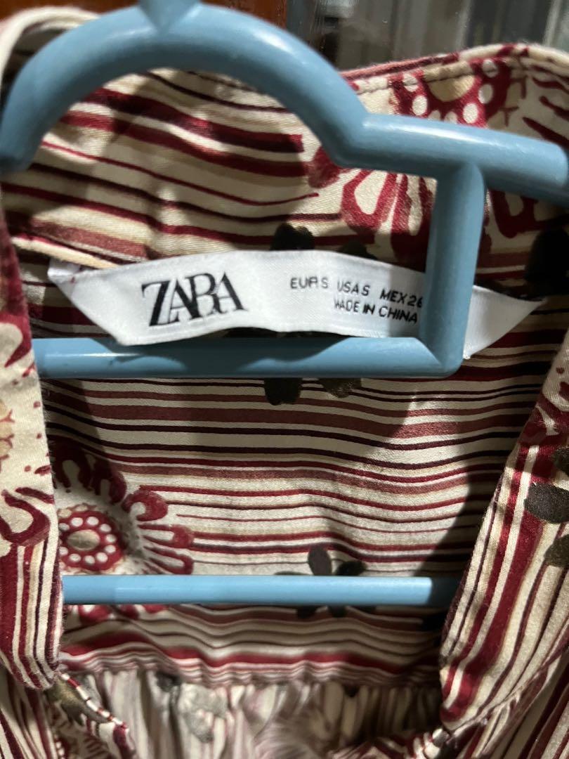 Zara voluminous printed dress, Women's Fashion, Muslimah Fashion