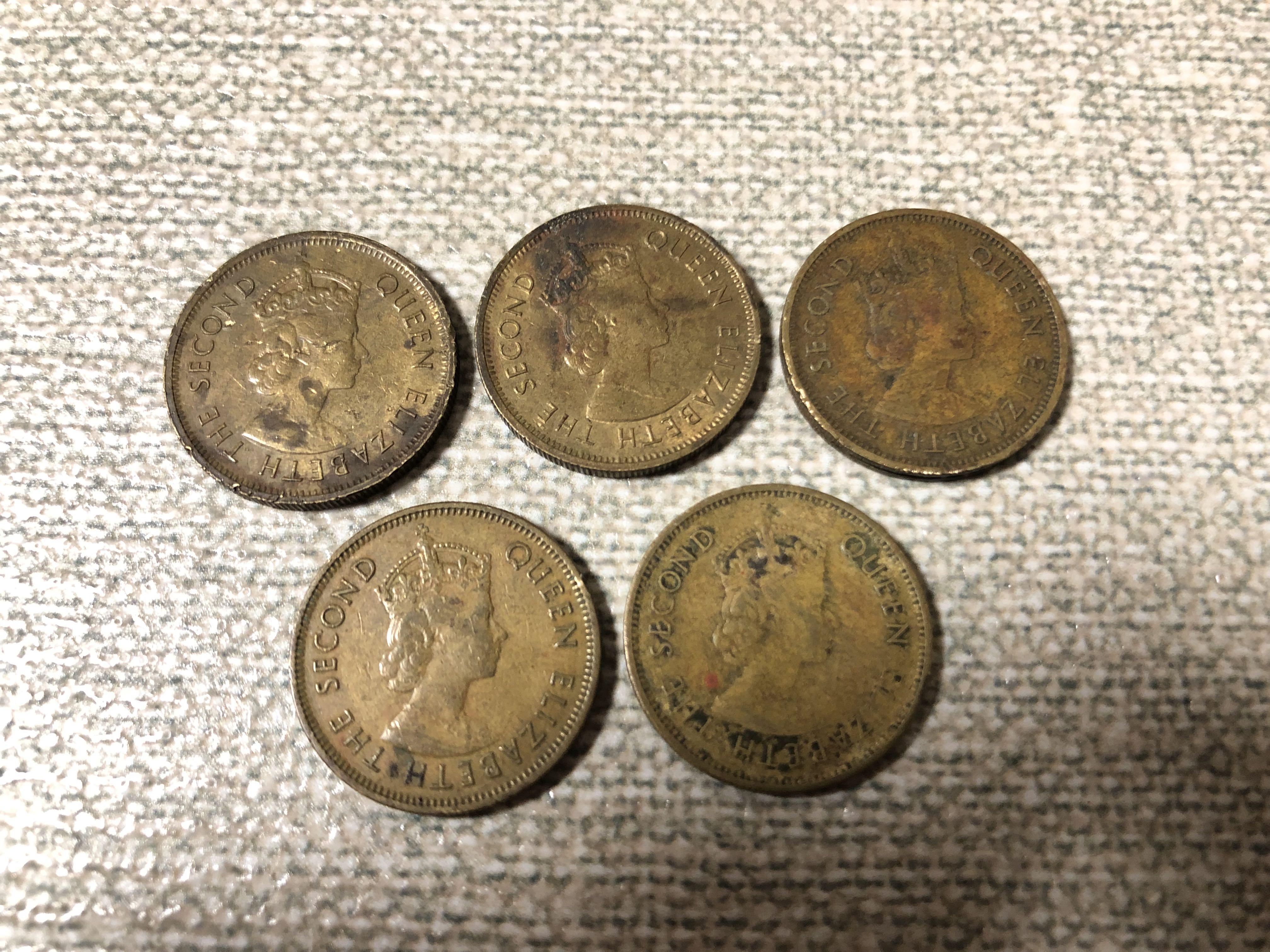 1961年/ 1974年/ 1978年/ 1979年英女皇硬幣一毫港幣, 興趣及遊戲, 收藏品及紀念品, 錢幣- Carousell