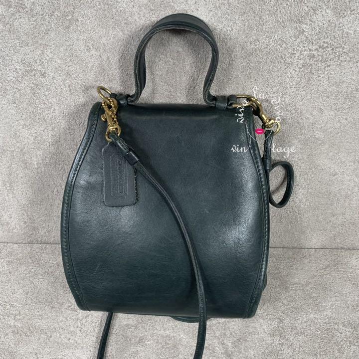 1970s Vintage COACH Original DERBY BAG 9904 Forest Green Leather Top Handle Handbag Purse Brass Springlock Extremely Rare