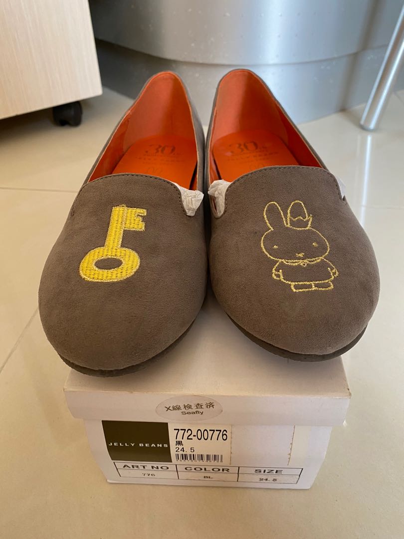 清屋全新 30週年Miffy X jelly beans shoes (24.5cm)350 一對, 女裝, 鞋, 鞋墊 Carousell