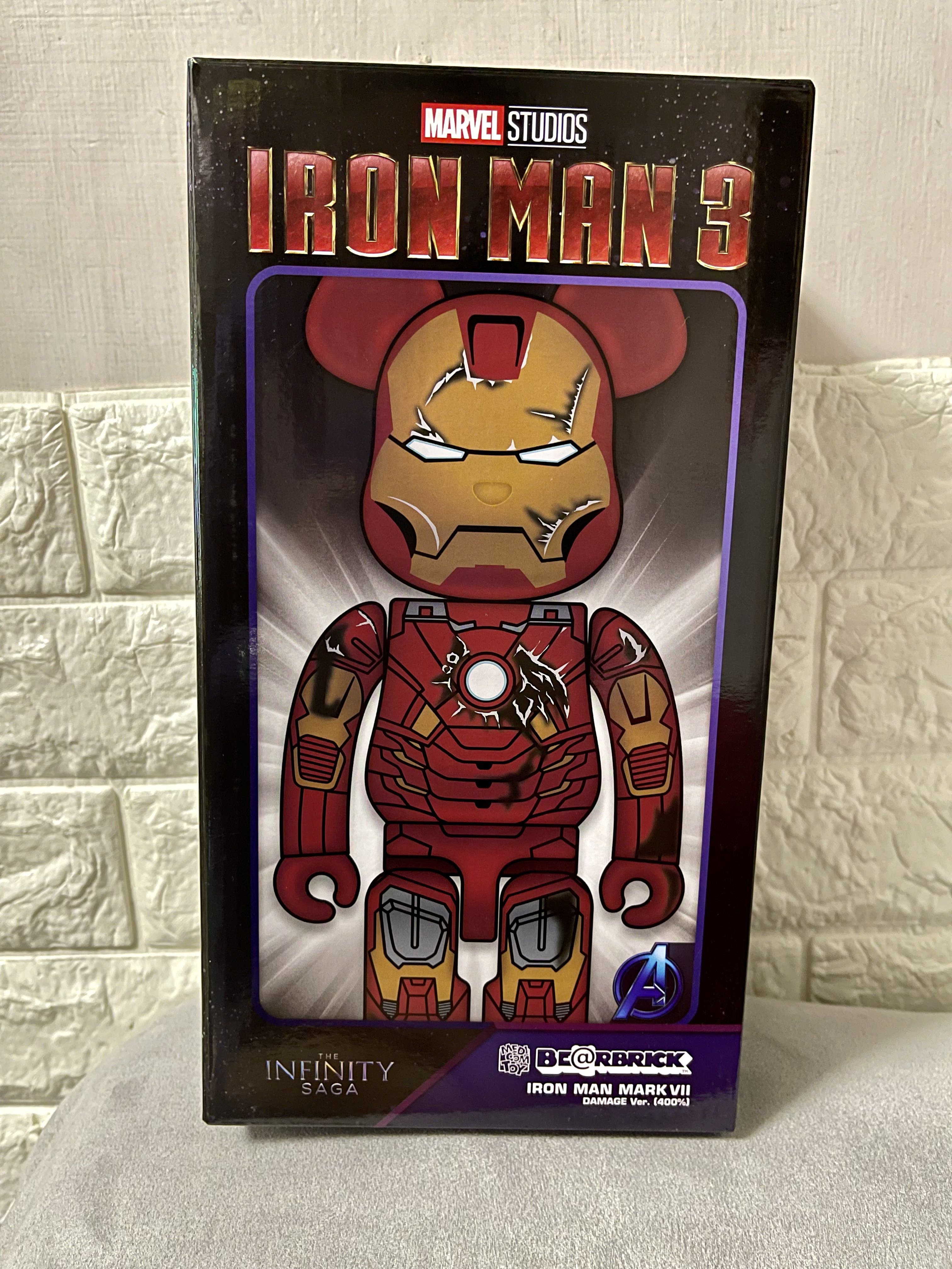 全新Marvel Iron Man 3 Bearbrick Ironman be@rbrick, 興趣及遊戲 