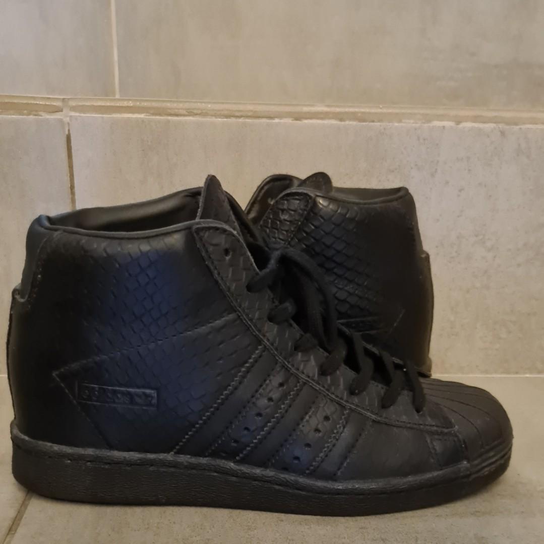 Adidas superstar high all black outlet