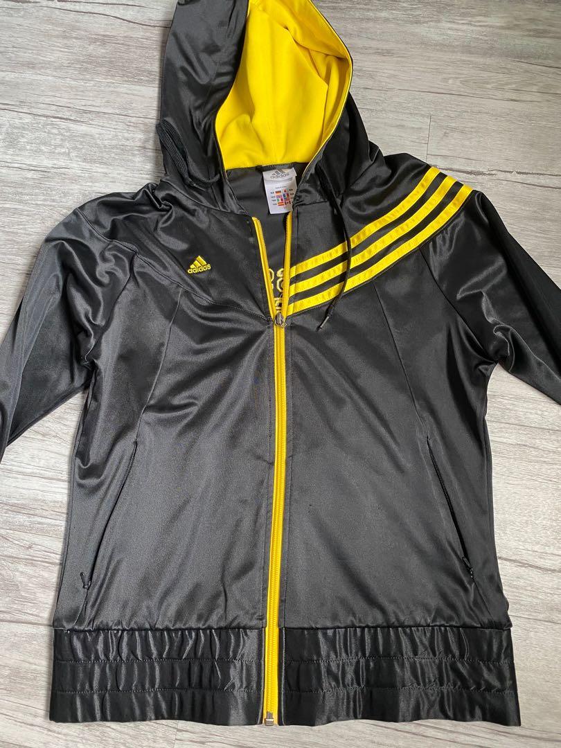 Adidas yellow hotsell black jacket