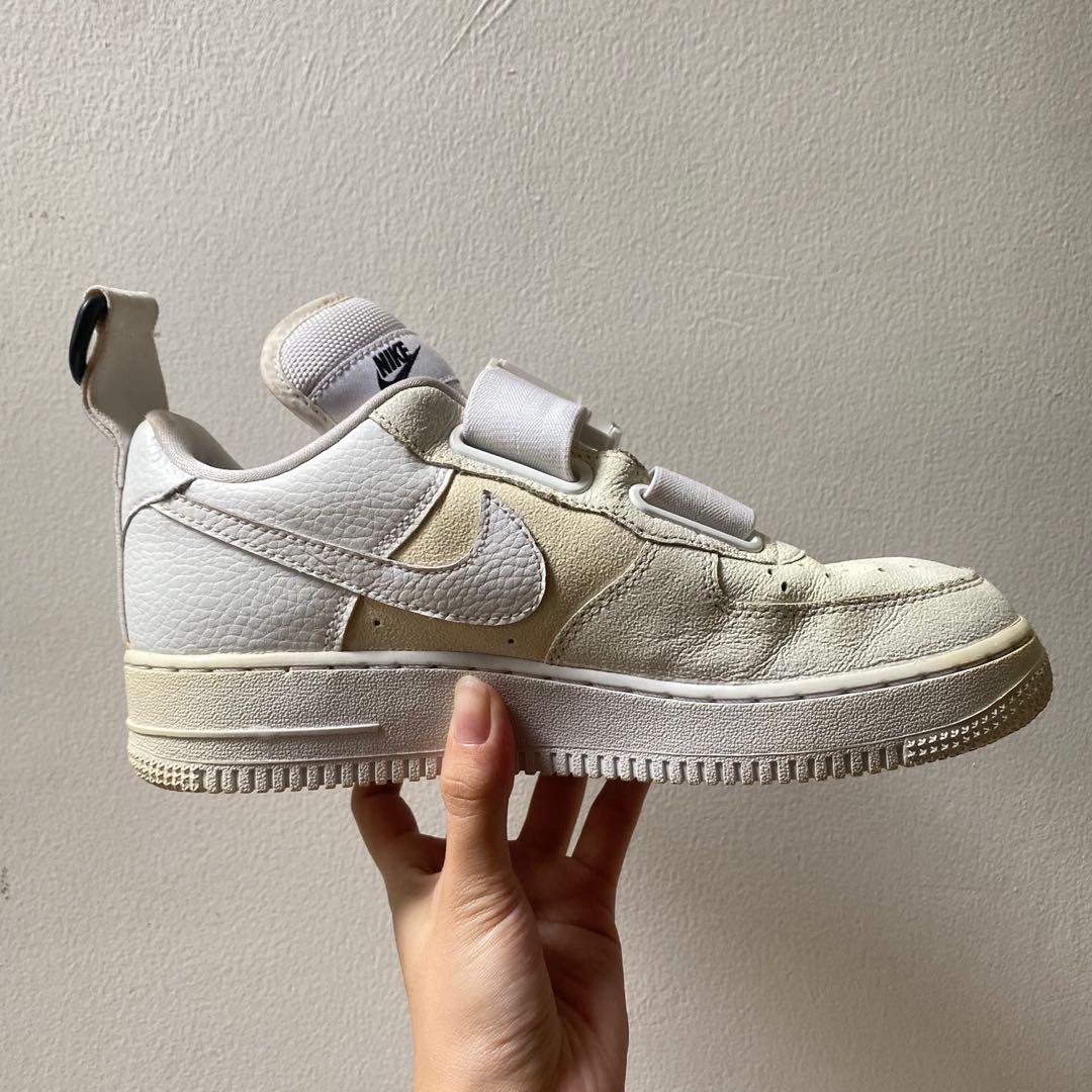 Air Force 1 Utility Strap White Black Size 40 Fesyen Pria Sepatu