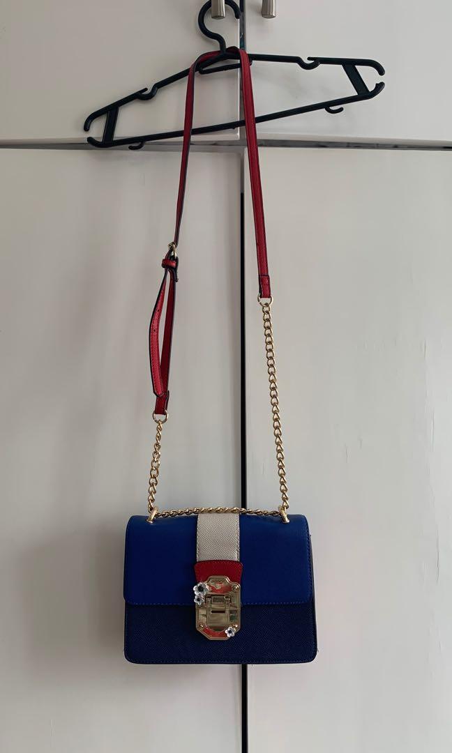 Aldo blue and red bag hotsell
