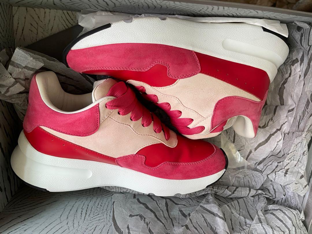Alexander McQueen Pink And Red Runner Sneakers