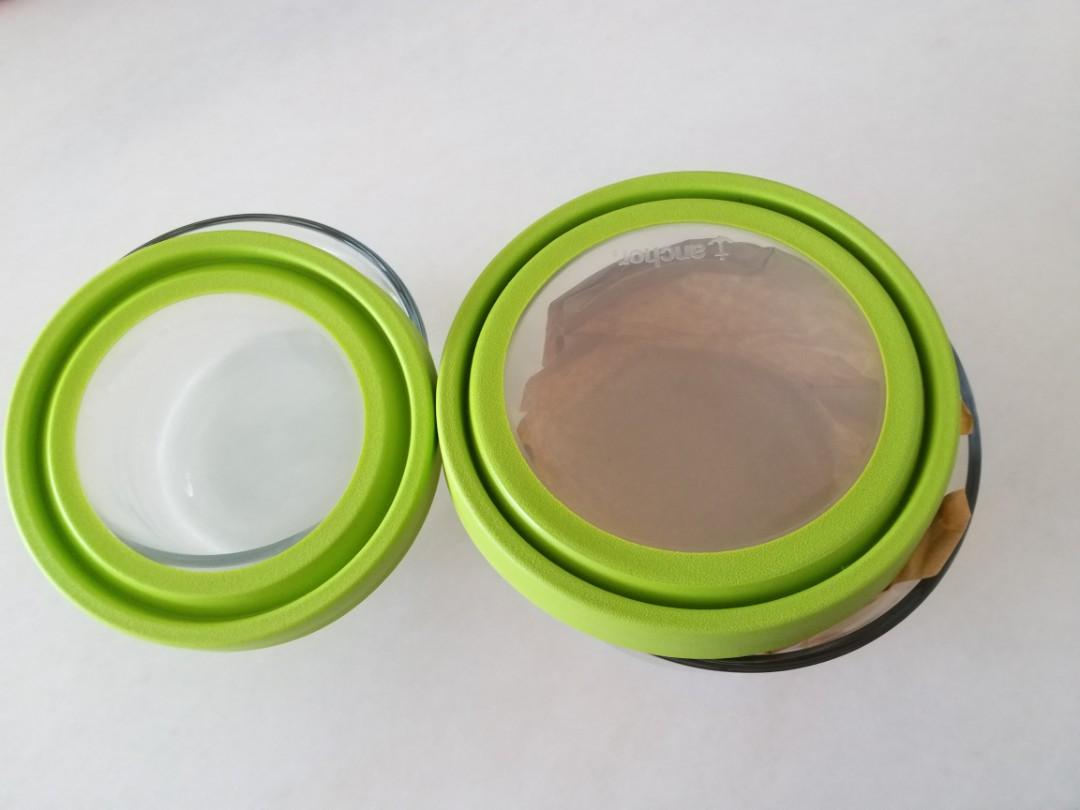Anchor glass microwaveable containers, Furniture & Home Living