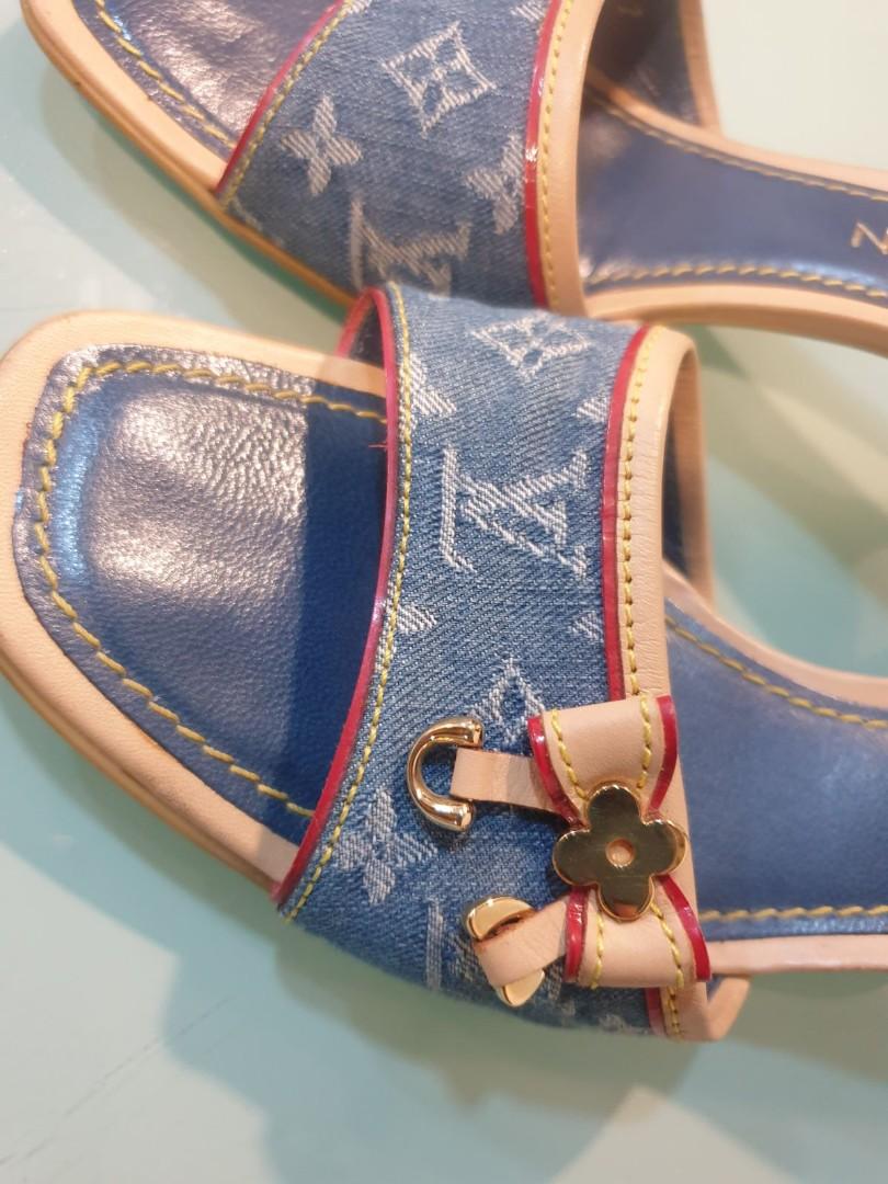 Louis Vuitton, Shoes, Authentic Lv Denim Heels Box Dust Bags