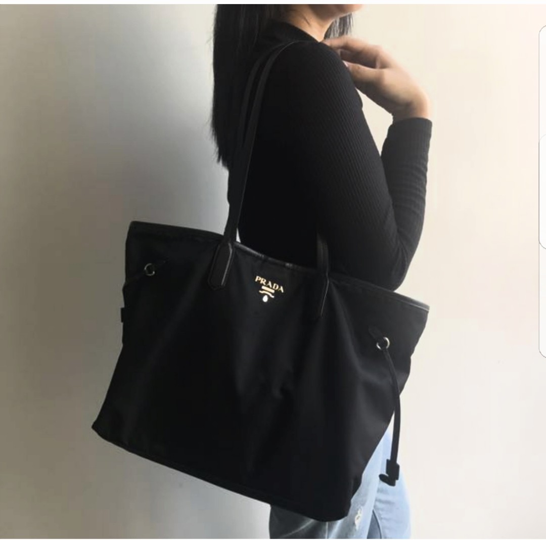 Prada Gray Nylon Tessuto Tote Bag (Neverfull style), Luxury, Bags & Wallets  on Carousell