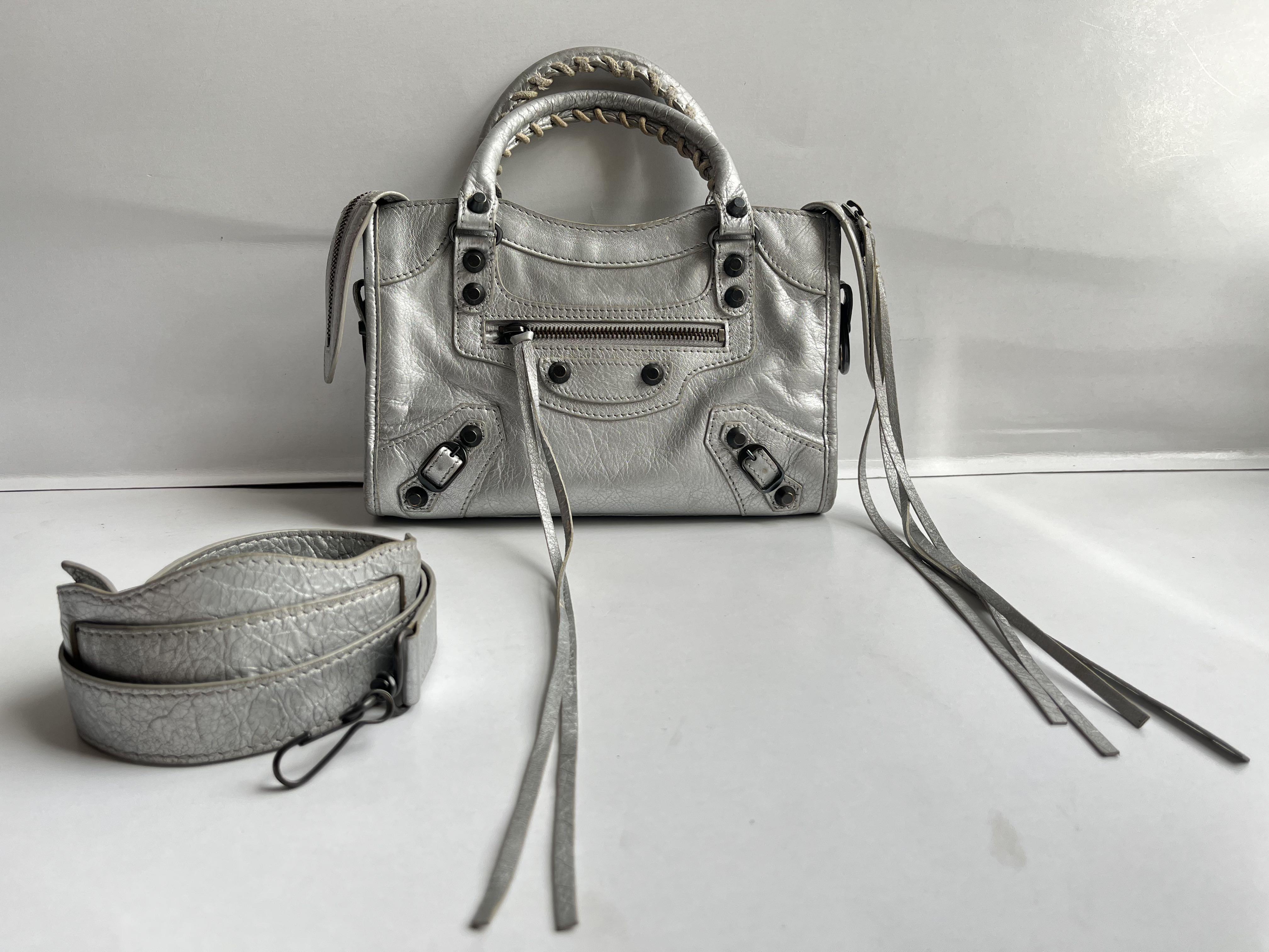 Balenciaga mini city silver clearance