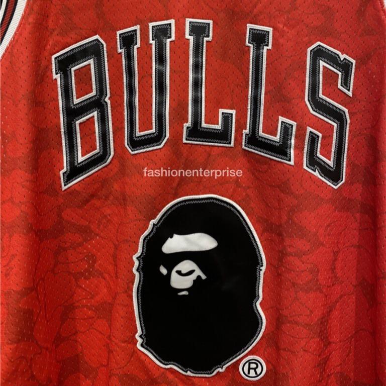 BAPE x Mitchell & Ness Bulls ABC Red Basketball Swingman Jersey