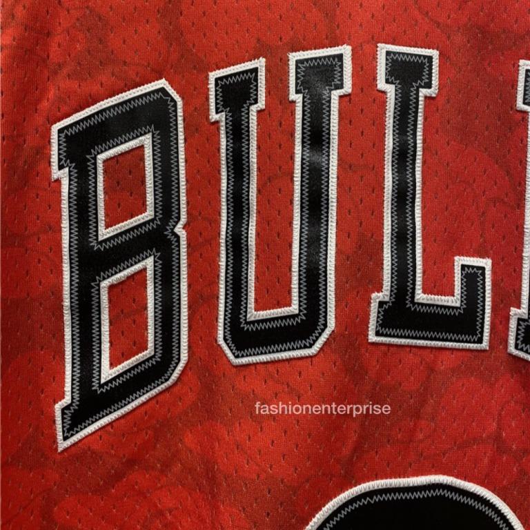 Bape x Mitchell & Ness Bulls ABC Basketball Swingman Jersey Red