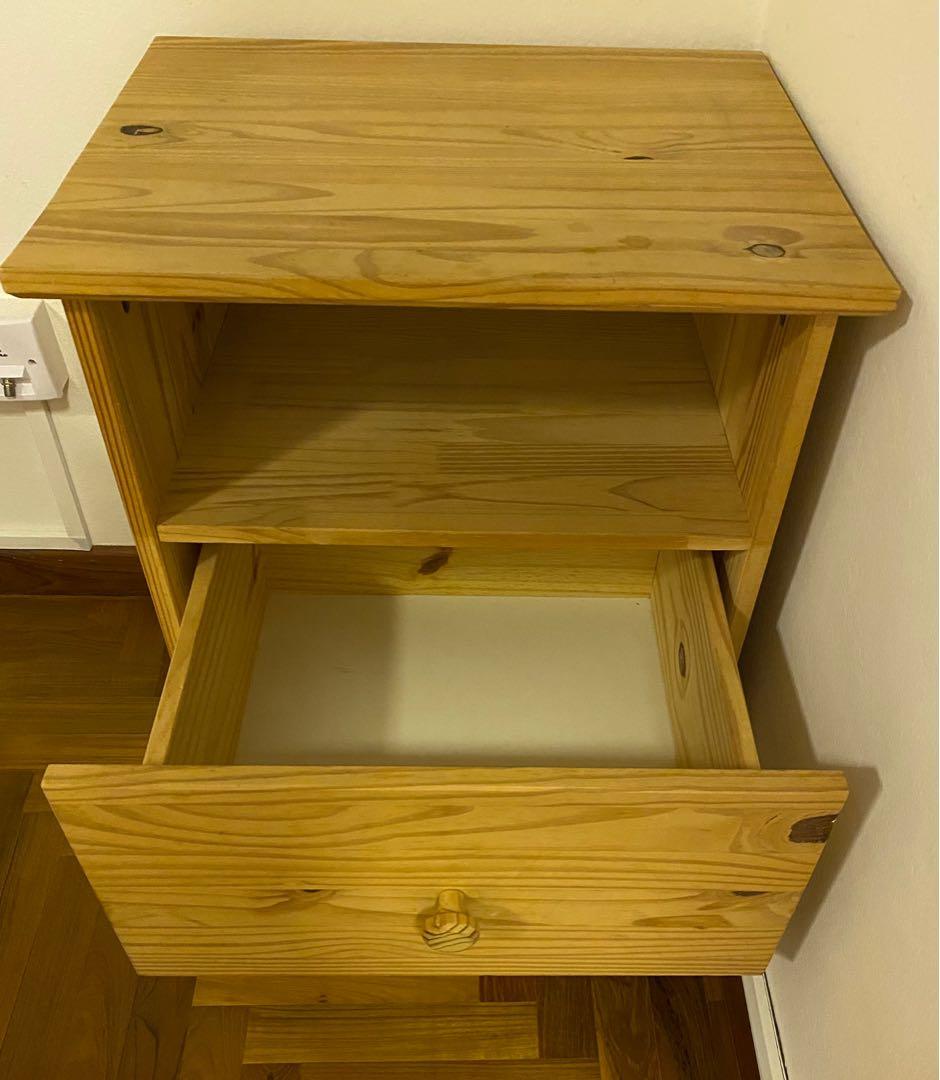 Bedside Table (Category: Tables & Sets) located in Singapore. Submitted by smok74 (Listing ID 1145975208, Image 2). Description: IKEA bedside table Width 48.3cm Depth 39cm Height 63cm Self collect .