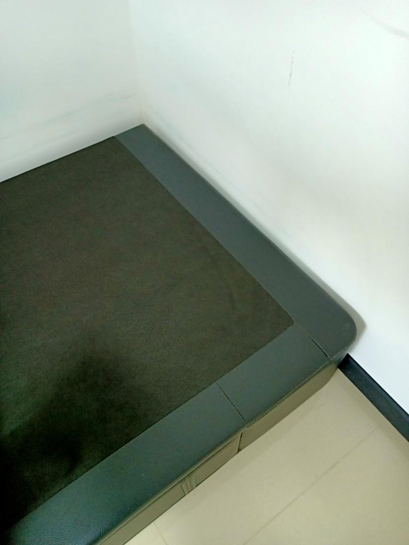 Black Single bed with drawers, Furniture & Home Living, Furniture, Bed ...