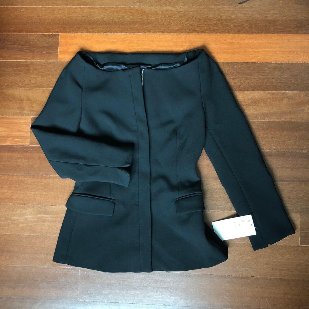 Zara boat neck blazer 2025