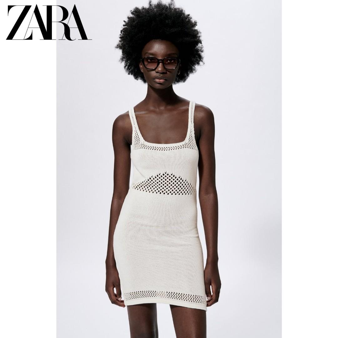 Zara knit dress sales white