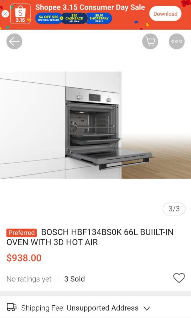 BOSCH HBF134BS0K built in oven, TV & Home Appliances, Kitchen Appliances, Ovens & Toasters on