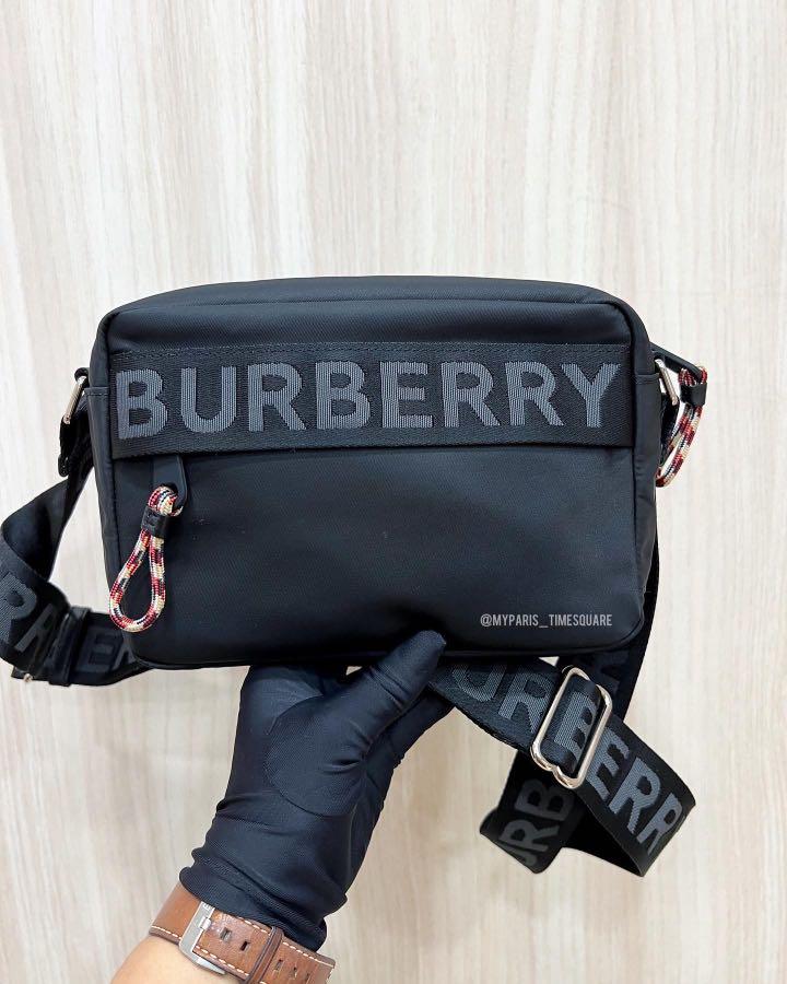 .. Logo Detail Nylon Crossbody Bag Black, Luxury, Bags &  Wallets on Carousell