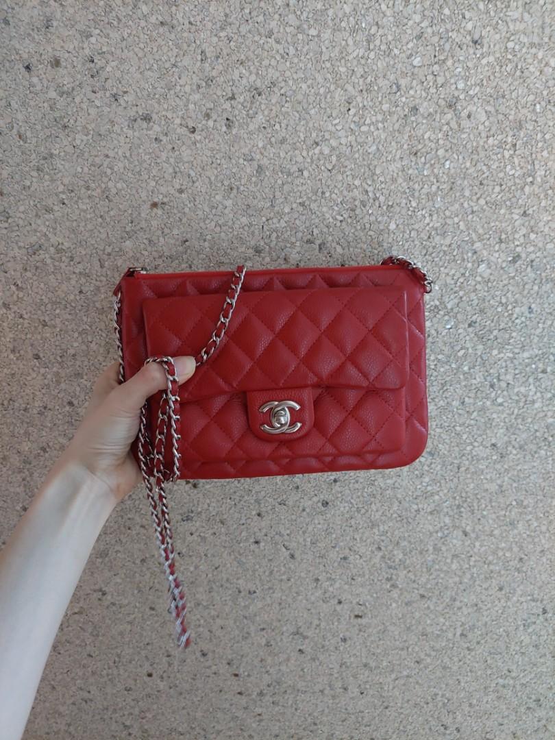 Red and clearance silver bag
