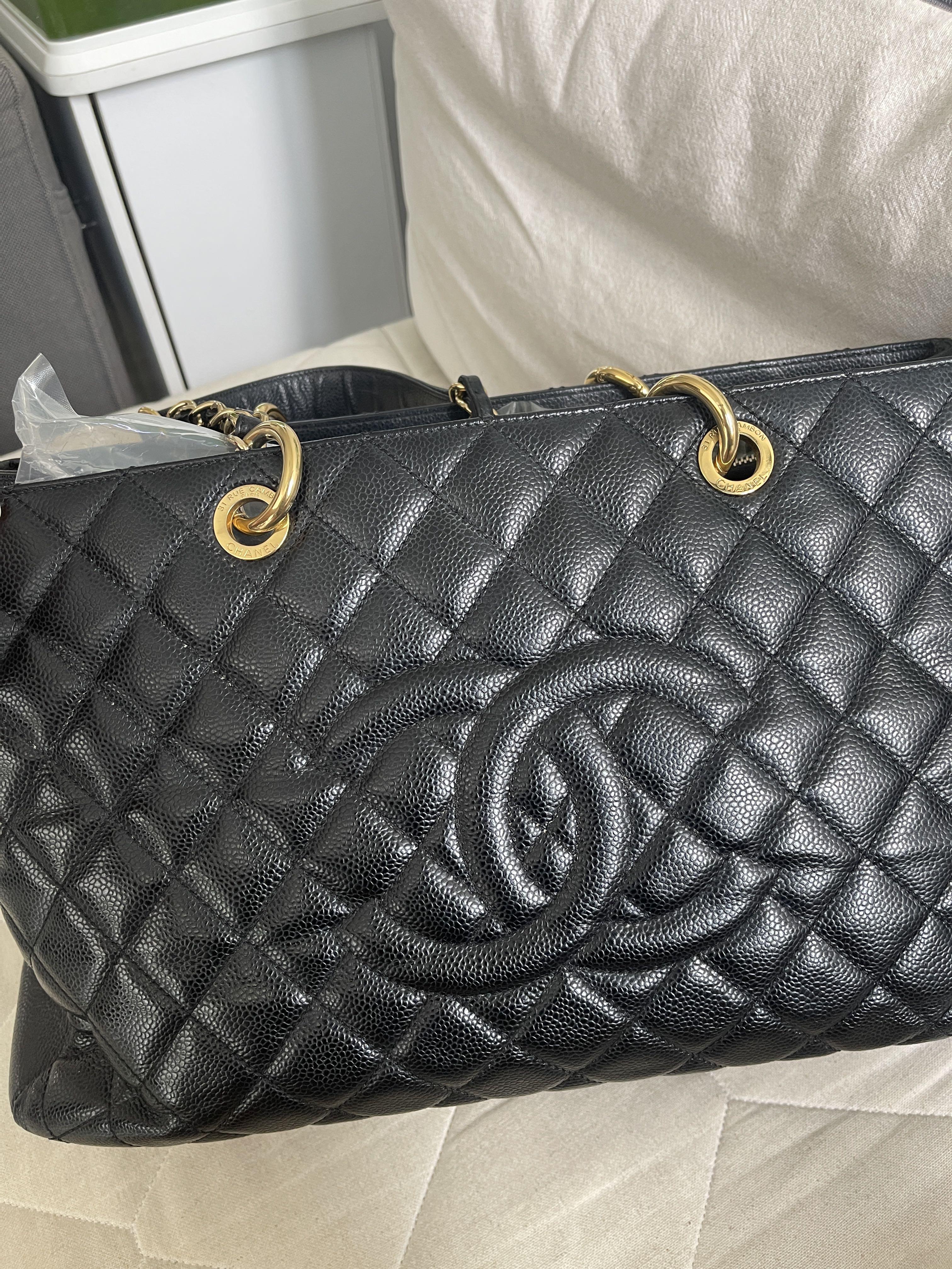 CHANEL Tote XL GST Black Caviar Grand Shopping Tote Gold HW AUTHENTIC