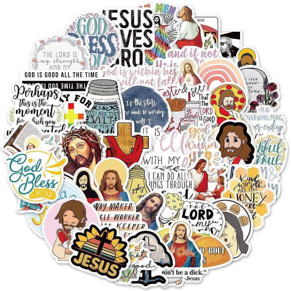 50pcs religious inspirational jesus christian stickers