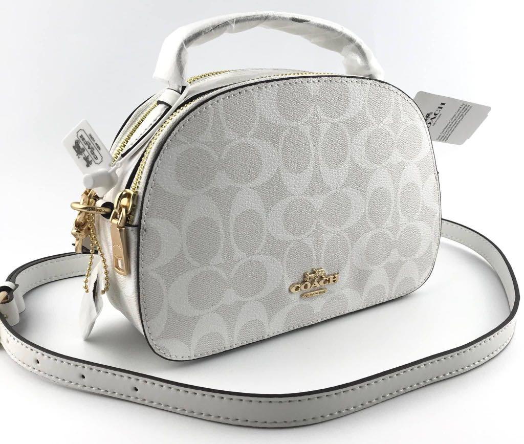 Coach Serena Crossbody in White Signature Canvas, Women's Fashion, Bags