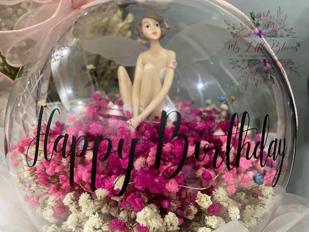 Fairy Garden Preserved Flower Acrylic Balloon Box, Hobbies Toys