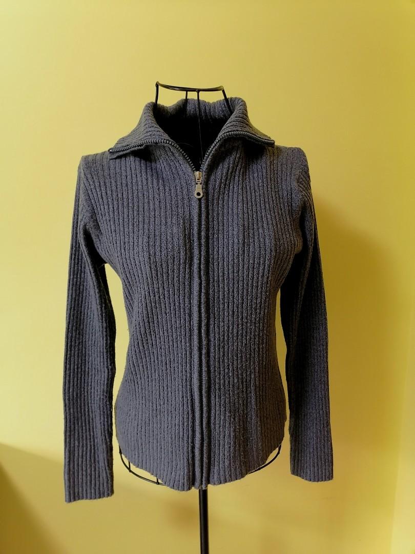 Knitted Sweater With Front Zipper Women s Fashion Coats Jackets