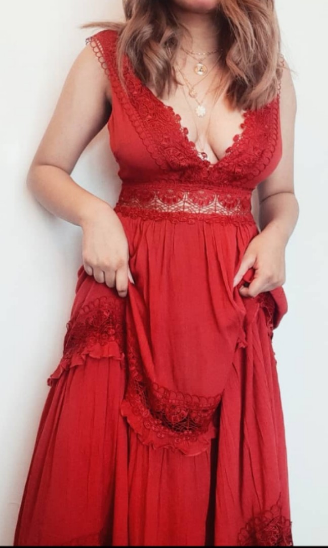 Forever 21 red maxi dress clearance