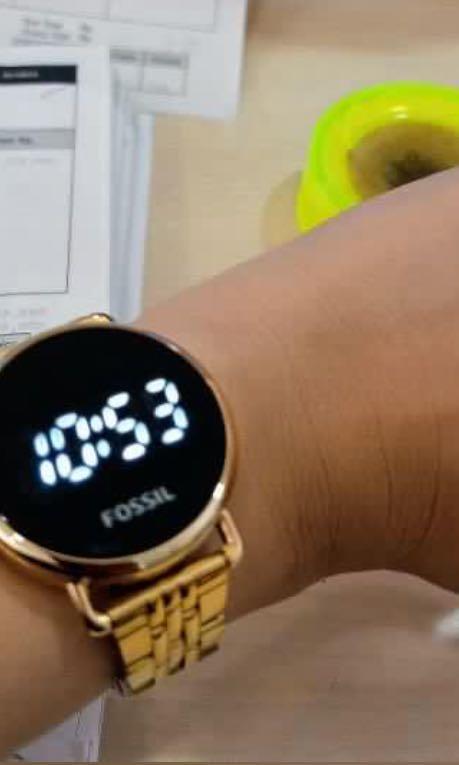 Fossil watch gold, Fesyen Wanita, Jam 
