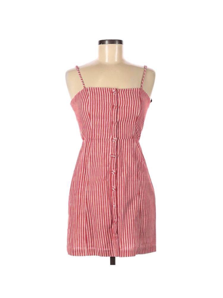 Pink and white discount striped dress forever 21