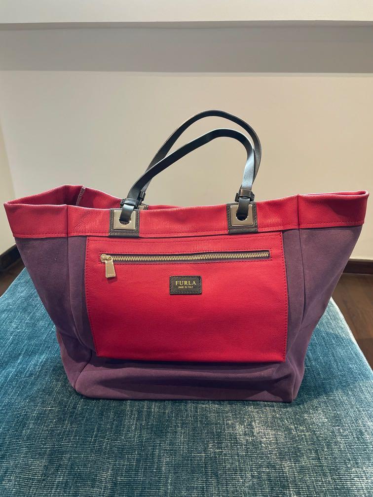 Furla reversible tote red and purple color Women s Fashion