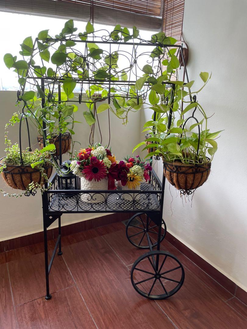 Garden planter trolley on wheel, Furniture & Home Living, Gardening
