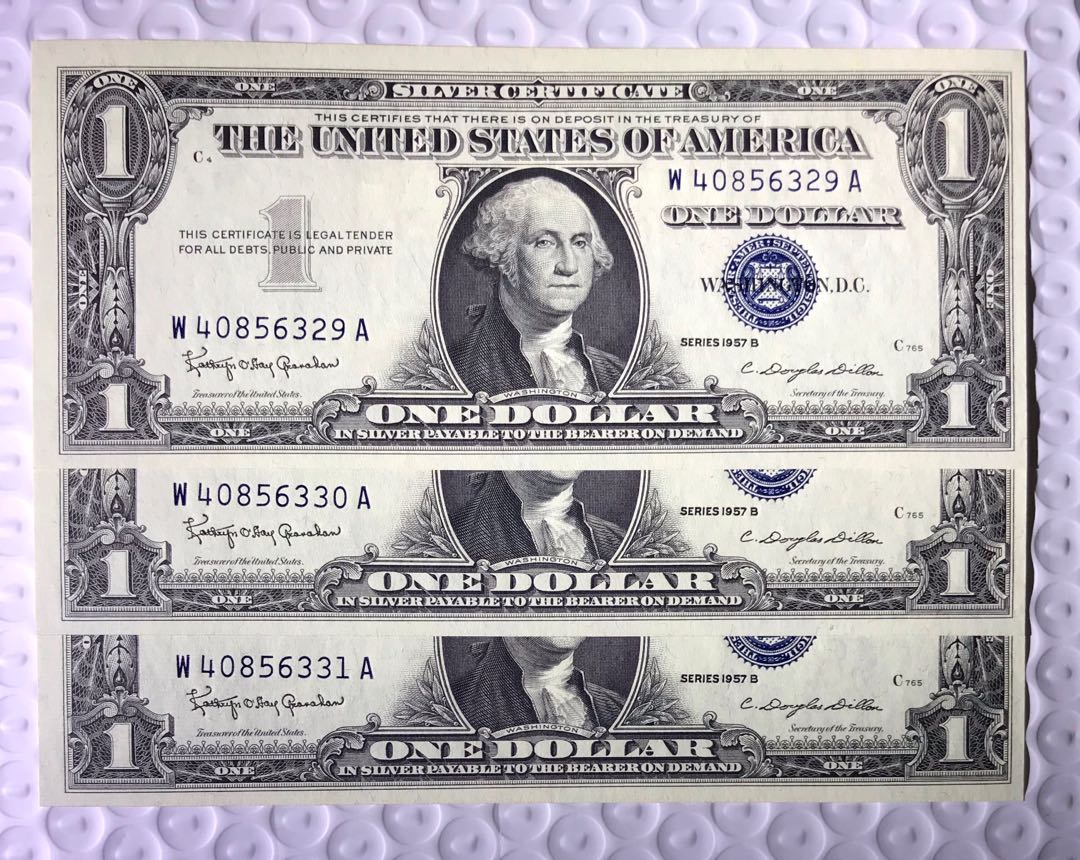 1957 $1 One Dollar Silver Certificate Crisp Extra Fine Blue Seal 