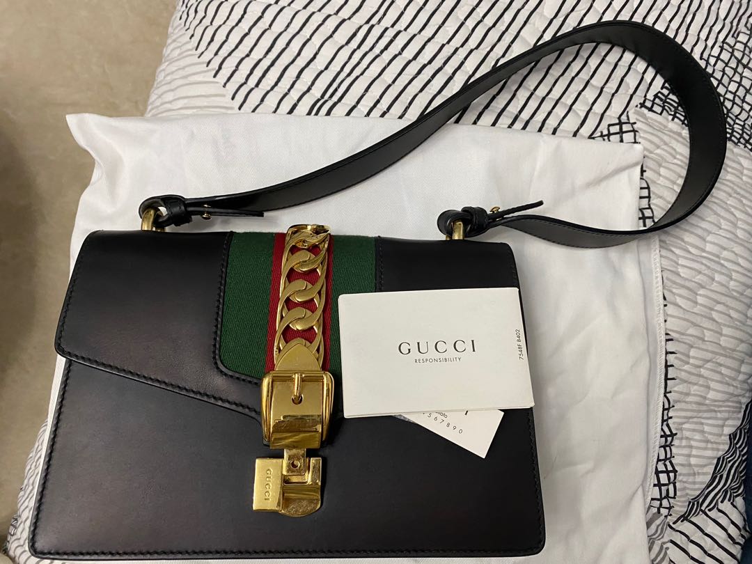 Gucci Sylvie Black Bag, Women's Fashion, Bags \u0026 Wallets, Shoulder Bags on  Carousell