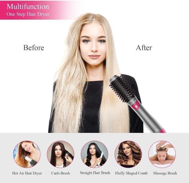 Hair Dryer Brush,Chignon Hair Straightener Brush,Hot Air Brush Hair