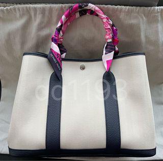 Hermes Garden Party 39 Grey Toile with Black Leather., Luxury, Bags &  Wallets on Carousell